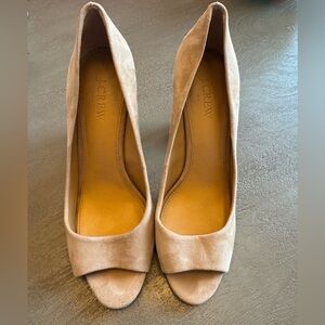J. Crew Women's Tan Suede Block  Heels size 7.5
